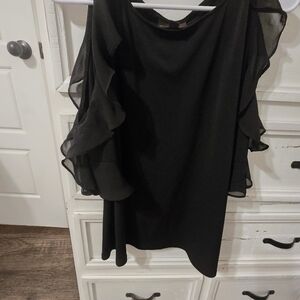 BOLD elements Black Ruffle Sleeve Blouse